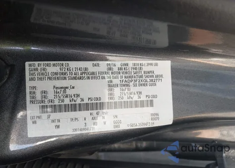 2016 Ford Focus Se from USA, damaged, VIN 1FADP3F2XGL382771
